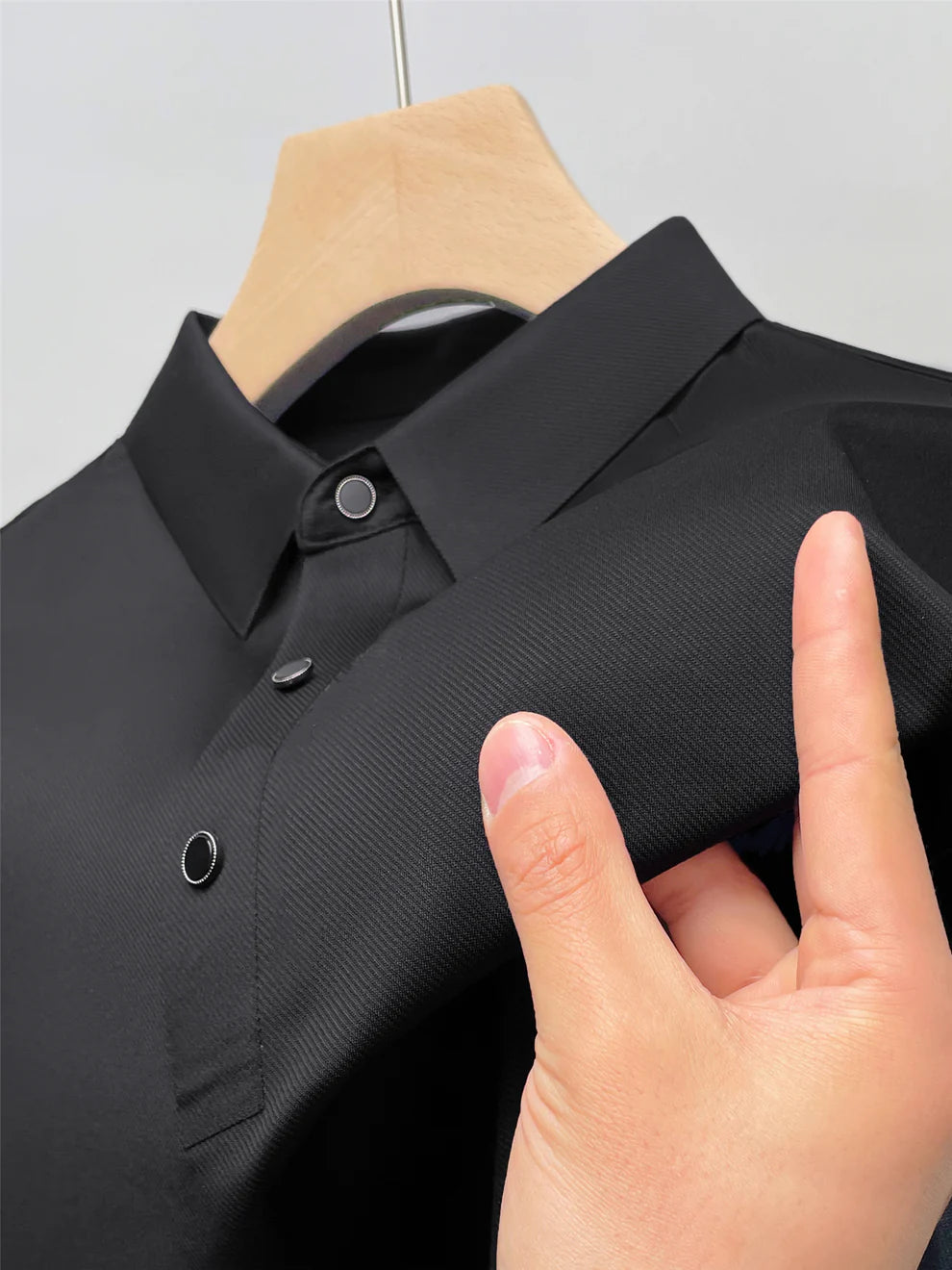 CAVALIERE MINIMALE: PLAIN WRINKLE-FREE MUSCLE POLO