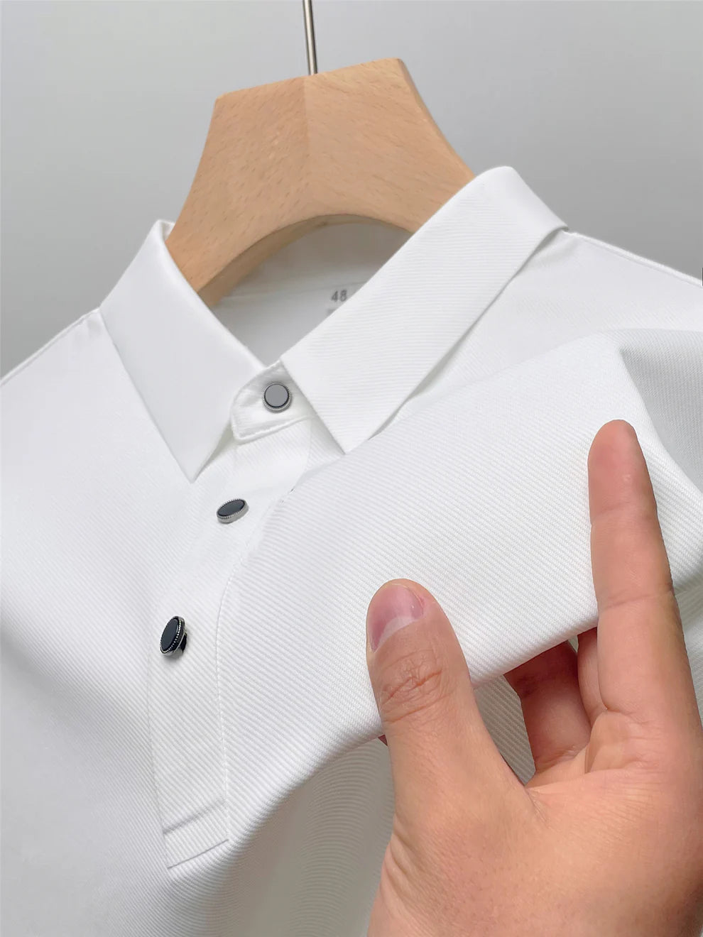 CAVALIERE MINIMALE: PLAIN WRINKLE-FREE MUSCLE POLO