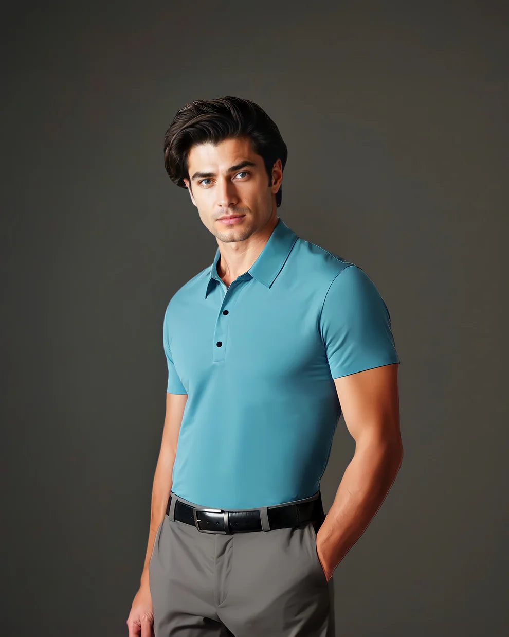 CAVALIERE MINIMALE: PLAIN WRINKLE-FREE MUSCLE POLO