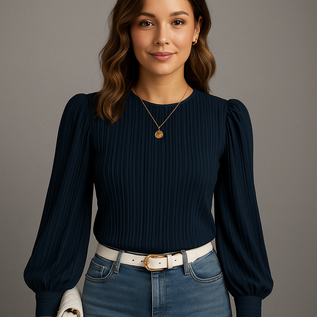 Jiana - Graceful Lantern Sleeve Top