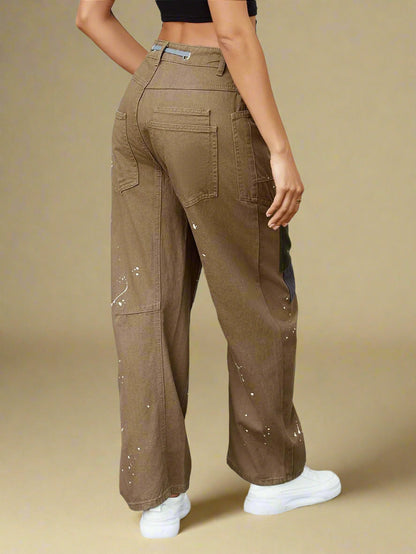 Felixa - Wide Leg Patchwork Denim Pants
